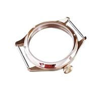 DPIPUBZSZ Caja de reloj de 44 mm, de acero inoxidable en oro rosa, atornillada, for ETA 6497 6498 Seagull ST3600 ST3621, movimiento de piloto de cuerda manual.