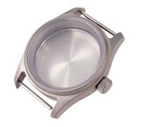 DPIPUBZSZ Caja de reloj de piloto for hombre, de titanio cepillado, con cristal de zafiro de 36 mm, compatible con NH34, NH35, NH36, ETA2824, PT5000, 20 ATM