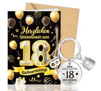DPKOW 18 cumpleaños tarjeta de felicitación llavero, cumpleaños deseo de cumplir el dinero de envolver regalos con sobres de cumpleaños amuleto de la suerte tarjeta de felicitación para niño niña