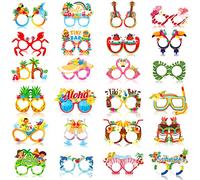 DPKOW 24 Gafas de Fiesta Hawaianas, Regalos Tropicales TIKI Luau para Niños y Adultos, Anteojos Aloha Hawaii para Piscina y Playa de Verano