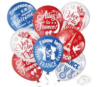 DPKOW 24pcs Ballons Sports France Décoration pour Supporter Equipe France Sports International Décoration Ballons Français