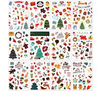DPKOW 300pcs Pegatinas de Navidad para Niños Manualidades, Bricolaje y Scrapbooking - Stickers para Tarjetas, Artesanía y Álbumes de Recortes