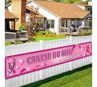DPKOW Cancer du Sein d'Octobre Rose Bannière Décoration pour Sensibilisation au Cancer du Sein d'Octobre Activité Fournitures Accessoires 270 * 40cm
