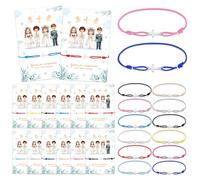 DPKOW Detalles Comunión para Invitados Regalos Comunion Niños Niñas, 12 x Tarjetas Pulseras para Invitados Comunion Recuerdos, Gracias Tarjetas Comunión Pulseritas de Cruz