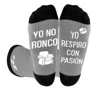 DPKOW España Calcetines Hombre Divertidos, Regalos Originales para Hombre Calcetines Graciosos, Meias Homem Algodão, Regalos para él Papá Abuelo, Funny Socks Men, YO NO Ronco, YO RESPIRO con PASIÓN