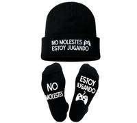 DPKOW Gorro Calcetines Graciosos España para Hombre, Regalos Originales para Hombre, Divertidos Gorro Meias Homem Algodão No molestes, estoy jugando. Regalos Gamers Navidad de Adolescentes