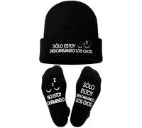 DPKOW Gorro Calcetines Graciosos España para Hombre, Regalos Originales para Hombre, No estoy durmiendo, sólo estoy descansando los ojos. Divertidos Regalos Cumpleaños Navidad de Papá Abuelo Esposo
