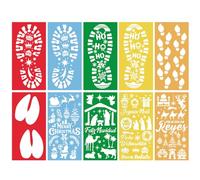 DPKOW Huellas Navidad Plantillas Dibujo Huellas Reyes Magos Papá Noel Belén Elfo Camello Plantillas para Pintar Álbumes de Recortes en Madera/Lienzo/Pared/Cara/Papel/Hogar/Suelo