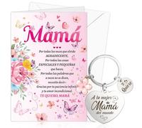 DPKOW Mamá Regalo Día de la Madre Original, Tarjeta Día de la Madre Llavero Mamá Tarjeta Felicitacion para Madre Regalo Cumpleaños Navidad, Mamá Te Quiero Regalo Mejor Madre del Mundo