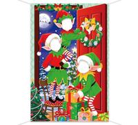 DPKOW Navidad Pancarta con Cara de Elfo para Decoraciones Adornos Navidad, Juego con Cara de Navideñas Pancarta de Elfo Accesorios para Fotos Navideñas, 150x100 cm