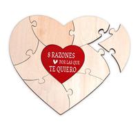 DPKOW Originales Regalo Pareja para San Valentín, Te Amo Razon Rompecabezas de Madera de Forma Corazón para Hombre Mujer Regalo Aniversario Pareja, Compromiso Boda Regalo Novio Novia Creativas