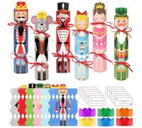 DPKOW Paquete de 12 Navidad Cajas de Regalo con Sorpresa, DIY Detalles Navideños Cajas de Regalo Cascanueces con Sombreros, Adornos Decoración Mesa Navidad Dulces Bolsa Cascanueces Cotillon Nochevieja
