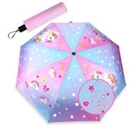 DPKOW Paraguas de Unicornio, Paraguas Plegable Infantil Que Cambia de Color bajo la Lluvia, para Mochilas Escolares, Regalos Escolares para niñas, 98 cm