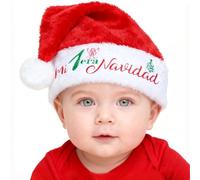 DPKOW Regalo Mi Primera Navidad Gorro Bebé, Papá Noel Gorro para Bebé Navidad Disfraz Traje Niño Niña Bebe Navideño Photocall Accesorios Recuerdo, Suave Afelpado Cómodo