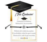 DPKOW Regalos para Graduacion, Pulsera Ajustable con Brújula y Tarjeta de Graduación, Regalos de Inspiración para la Universidad y el Bachillerato