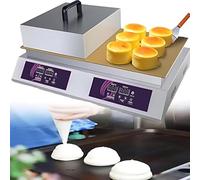 DPLXFPP Máquina Comercial Antiadherente Hacer Soufflés, Control Temperatura 60-240 °C, Eléctrica para Hacer Muffins Y Panqueques, Dorayaki con Cubierta Cobre Y Acero Inoxidable para Restaurantes B