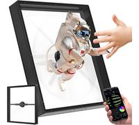 DPLXFPP Proyector Holográfico 3D con Marco De Aluminio, Proyector Holográfico con 576 Cuentas Led, Bluetooth Y Control Remoto, Ideal para Tiendas Y Halloween 56CM