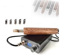 DPLXQPP Máquina De Acabado De Cantos con Prensa Caliente para Cuero,Interfaz M5 Y Pantalla Digital,5 Cabezales Intercambiables,Rango 40-700°c,para Sellado,Estampado Y Planchado De Piel A