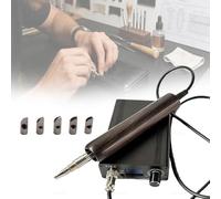 DPLXQPP Plegadora De Bordes De Cuero Profesional,CREA Cantos Perfectamente Lisos,Kit Completo con 5 Cabezales Calefactores (1-3mm),Control De Temperatura Preciso 40-700°c B