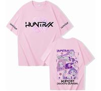 DPMTBD K-Pop D-Demon H-Hunters Camisetas Gráfica Mujer Manga Corta Camiseta Casual Verano Cuello Redondo Tops-Pink||s