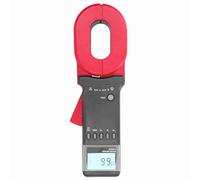 Dpofirs 0.01-1200Ω Amperímetro de Pinza, probador de Resistencia de Tierra Digital con Pantalla LCD, Alarma de luz y Sonido de 1-199Ω Medidor de Tierra de Pinza Digital