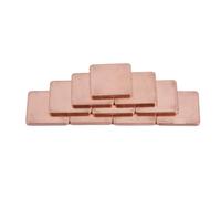 Dpofirs 10 Piezas de calce de Cobre, disipador de Calor de Pieza de calzo de Hoja de Cobre, Almohadilla térmica de conductividad térmica de 401 W/MK para computadora CPU 20 * 20 mm(0,3 MM)