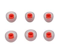 Dpofirs 6 Tapones para los Oídos de Repuesto, 3 Tamaños de Almohadillas de Silicona Suave Que Reducen el Ruido, Ajuste Cómodo, con Apertura de 3,8 Mm de Ancho, para la Mayoría de los (Rojo Gris)