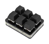 Dpofirs 6 Teclas Teclado de Juegos Mecánicos, Interruptor Rojo, Teclas Programables, para for Linux, OS X, RPI, con Luces RGB, Interruptores en Caliente, para Oficina, Juegos, Música, (Black)