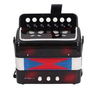 Dpofirs Acordeón de Botones para Principiantes Control Portátil de 7 Teclas Acordeón para Niños Conveniente Instrumento Musical para Niños para el Aula Escolar Material ABS (BLACK)