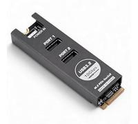 Dpofirs Adaptador M.2 NVMe a Tipo E, Tarjeta de Expansión de Panel Frontal USB 3.2 Dual de 10 Gbps, Convertidor NVMe M Key a Tipo E, Carcasa de Aleación de Aluminio, Plug and Play para