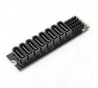 Dpofirs Adaptador M.2 PCIe 3.0 a Serial ATA 3.0, Tarjeta de Expansión M.2 a Serial ATA de 8 Puertos con Indicadores LED y Disipador de Calor, para Servidor NAS Mac OS