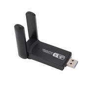 Dpofirs Adaptador WiFi USB3.0 de Doble Banda con Antena Dual de 5dBi para 11 10 OS X, Adaptador de Red Inalámbrico de 1300Mbps, Negro