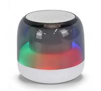 Dpofirs Altavoz Bluetooth Portátil, Emparejamiento Estéreo Inalámbrico Verdadero y Luces RGB, Diseño Compacto, Compatible con Tarjeta TF y Reproducción USB, para Interiores Exteriores (White)