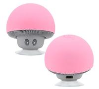 Dpofirs Altavoz portátil, mini altavoz de aspecto de hongo, rango de 30 pies, subwoofer con cancelación de ruido con ventosa para viajes, al aire libre, hogar y fiesta