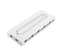 Dpofirs ARGB PWM Fan Hub, 1 a 10 5V 3Pin ARGB 4Pin PWM PC Case Fan Splitter con Base Magnética y Puerto de Alimentación para Ventiladores de CPU de Computadora (WHITE)