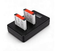 Dpofirs Batería de Cámara de 1800 MAh con Cargador de Doble Ranura, Kit de Carga de Pantalla LED USB C de 2 Paquetes para DSC W130 W210 W220 W230 W290 HX7 HX10 H10 H50