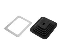 Dpofirs Bota de Palanca de Cambios Cuadrada de Goma con Placa Embellecedora Cromada para Palanca de Cambios Hurst B&M, Fácil Instalación para Amantes de los Coches, 5,6" X 6,7"