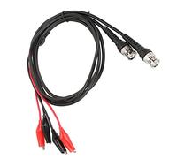 Dpofirs Cable BNC a Pinza de Cocodrilo, Paquete de 2 Cables de Sonda de Prueba de Osciloscopio con Línea Coaxial de 50Ω para Instrumentos de Medición de Osciloscopio
