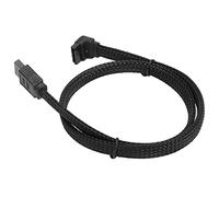 Dpofirs Cable de Datos Serial ATA 3.0 de 50 Cm, Cable Serial ATA Codo 7P Compatible con Serial ATAI/II con Estilo de Línea de Malla Coloreada, Alta Velocidad de Transmisión SSD (Negro