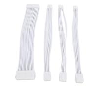 Dpofirs Cable de Extensión de 24 Pines para Placa Base, Kit de Cables de PC Resistente de 8 Pines a 6+2 para Entusiastas de la Tecnología, 30 Cm de Longitud, 4 Extensiones y 12 Peines (White)