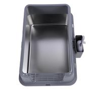 Dpofirs Caja de para Gatos de Acero Inoxidable, Caja de de Gatito Semi Cerrada Anti -Salpicaduras con Tapa, Inodoro de Gato de Entrada Superior Extra Grande para Grandes, Incluida (Grey)