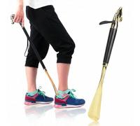 Dpofirs Calzador Universal de Largo con Cabeza de Caballo para un Levantamiento Rápido de Zapatos para Todos los Zapatos y Edades de Abedul Importado (Calzador cabeza de caballo negro 32CM)