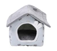 Dpofirs Cama para Tienda de Campaña para Gatos, Cueva para Dormir Acogedora y Segura Cerrada para Gatos Tímidos y Perros Pequeños, Tela Oxford Material (Gris Color Talla M)