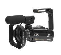 Dpofirs Cámara de Video Digital 4K con Micrófono, Zoom de 56MP 18x, Luz de Relleno Frontal del Altavoz, Lente Gran Angular, Estabilizador, Soporte para Tarjeta de 128GB