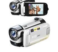 Dpofirs Cámara Digital 1080PD, Videocámara de 16 MP con Pantalla Giratoria de 2,4 Pulgadas, Grabadora de Vídeo HD con Zoom 16X con Luz de Relleno, Cámara de Vídeo con Batería Integrada