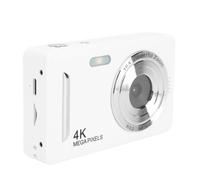 Dpofirs Cámara Digital 4K, 16x Zoom 64MP HD Video Autofocus con Pantalla de 2.4 Pulgadas, Cámara de Viaje Anti Shake Portátil para Fotografía (White)