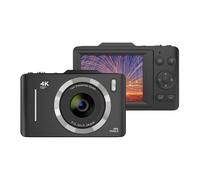 Dpofirs Cámara Digital 4K con Zoom de 48 MP y 16 Aumentos, Cámara de Vlogging con Pantalla IPS de 2,8 Pulgadas con Flash Incorporado, Batería de 800 MAh, Cámara de Vídeo Portátil para (Black)