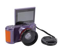 Dpofirs Cámara Digital 4K para Fotografía, Cámaras de Vlogueo Digitales de 64 MP, con Pantalla Giratoria de 3 Pulgadas y 180 Grados, Zoom Digital de 18X, Cámara Compacta WiFi con Enfoque (Violet)