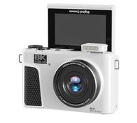 Dpofirs Cámara Digital de 8k, Cámara Vlog WiFi Zoom de 88mp 18x con Pantalla de Volteo de 3 Pulgadas, Videocámara de Video de Enfoque Automático con Múltiples Filtros de Relleno para (White)