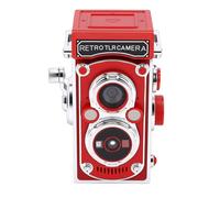 Dpofirs Cámara Digital Retro, Portátil Estilo TLR Vintage 1080p FHD Video 64MP Autofocus Pequeña Cámara de Vlogging para Principiantes, Adolescentes y Adultos, para Viajes, Grabación (Rojo)